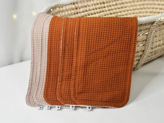 Vafeļauduma dvielīši - 5 gb, oranži