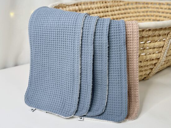 Vafeļauduma dvielīši - 5 gb, zili