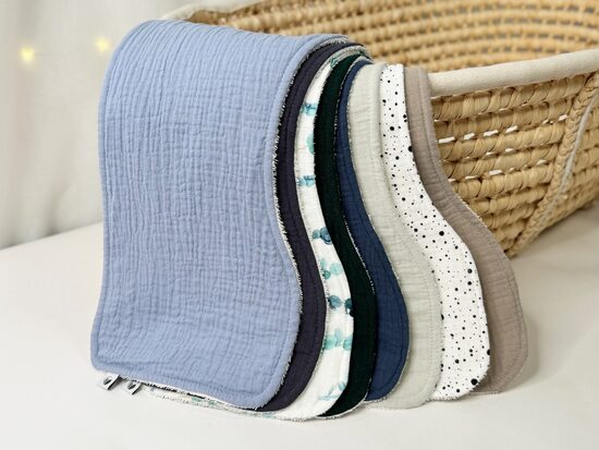 Muslīna dvielīši - 8 gb, zili