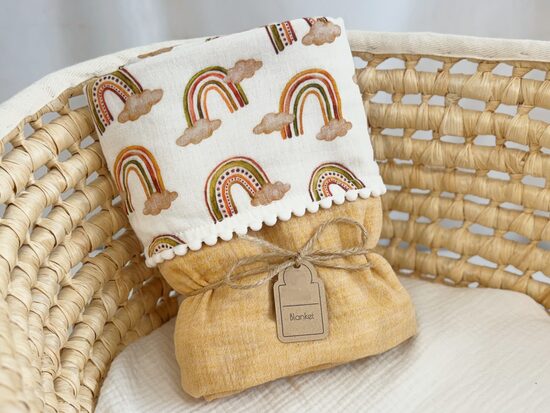 Muslīna sega - dzeltenas varavīksnes