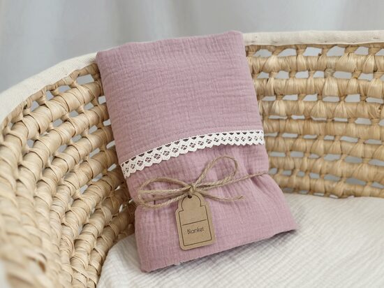 Muslīna sega - pasteļrozā