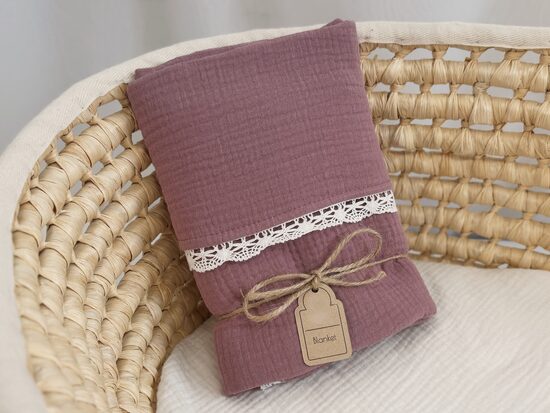 Muslīna sega - veci rozā