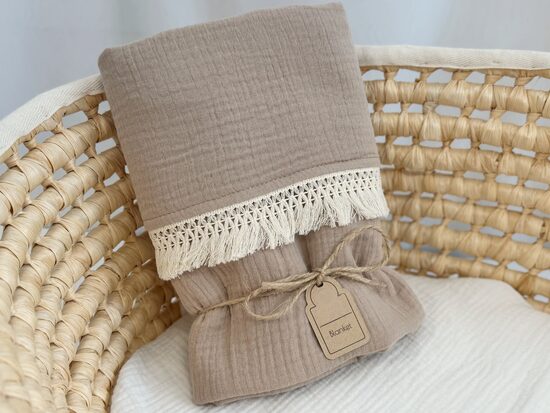 Muslīna sega - tumši bēšā