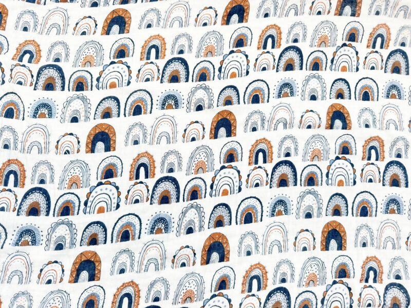 Muslīns (Dark blue rainbows)